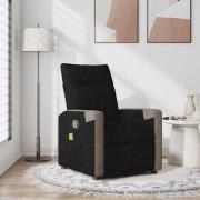 vidaXL Massagefåtölj svart tyg