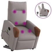 vidaXL Massagefåtölj med uppresningshjälp taupe tyg