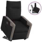 vidaXL Reclinerfåtölj med uppresningshjälp svart tyg