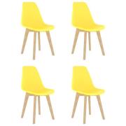 vidaXL Matstolar 4 st gul plast