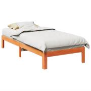 vidaXL Sängram utan madrass vaxbrun 80x200 cm massiv furu