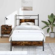 vidaXL Sängram utan madrass rökfärgad ek 75x190 cm konstruerad trä