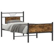 vidaXL Sängram utan madrass rökfärgad ek 90x190 cm konstruerad trä