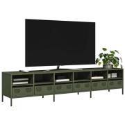 vidaXL Tv-bänk olivgrön 202x39x43,5 cm kallvalsat stål
