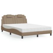vidaXL Bed "Viana" with Mattress Cappuccino 140x190 cm Faux Leather