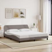 vidaXL Sängram utan madrass taupe 180x200 cm tyg
