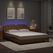 vidaXL Bed Frame with LED without Mattress "Zadar" Cappuccino 160x200 ...