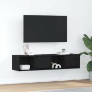 vidaXL TV-bänkar 2 st svart ek 60x31x25,5 cm konstruerat trä