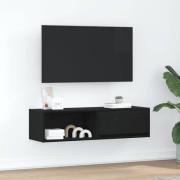 vidaXL TV-bänk svart ek 100x31x25,5 cm konstruerat trä