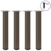 vidaXL Soffbordsben 4 st naturstål 72-74 cm stål