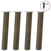 vidaXL Soffbordsben 4 st naturstål 72 cm stål