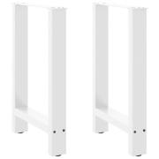 vidaXL Matbordsben vita 2 st 60x(72-73) cm stål