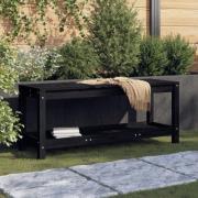 vidaXL Trädgårdsbänk svart 108x35x45 cm massiv furu