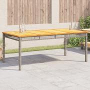 vidaXL Trädgårdsbord grå 180x90x75 cm konstrotting akaciaträ