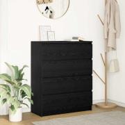 vidaXL Skänk svart ek 80x35x99 cm konstruerat trä