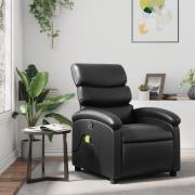 vidaXL Massagefåtölj svart konstläder