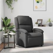 vidaXL Reclinerfåtölj grå äkta läder