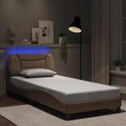 vidaXL Bed Frame with LED without Mattress "Hvar" Cappuccino 80x200 cm