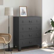 vidaXL Byrå industriell stil metall 78x40x93 cm svart