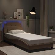 vidaXL Bed Frame with LED without Mattress "Zadar" Cappuccino 80x200 c...