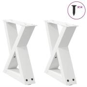 vidaXL Soffbordsben 2 st vit 40x(30-31,3) cm stål