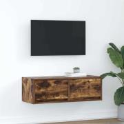 vidaXL TV-bänk rökt ek 80x31x25,5 cm konstruerat trä
