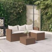 vidaXL Loungegrupp brun konstrotting