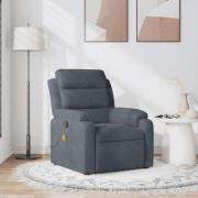 vidaXL Massagefåtölj mörkgrå sammet