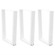 vidaXL Matbordsben V-formade 3 st vita 70x(72-73,3) cm stål