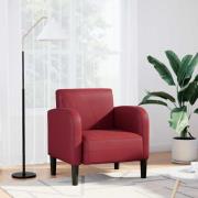 vidaXL Soffstol med armstöd vinröd 54 cm läderimitation