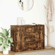 vidaXL Skänk med lådor rökt ek 100,5x35x76 cm konstruerat trä