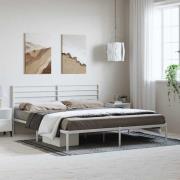 vidaXL Sängram med huvudgavel metall vit 183x213 cm