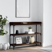vidaXL Konsolbord med hyllor brun ek 100x30x80 cm