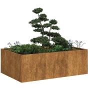 vidaXL Planteringskärl rostig 120x80x40 cm väderbeständigt stål