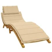 vidaXL Solsängsdyna melerad beige 186x58x4 cm tyg