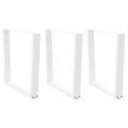 vidaXL Matbordsben V-formade 3 st vit 80x(72-73,3) cm stål