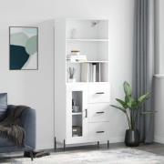 vidaXL Högskåp vit 69,5x34x180 cm konstruerat trä