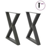 vidaXL Matbordsben 2 st antracit 80x(72-73,3) cm stål