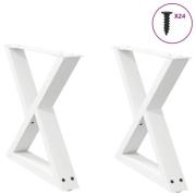 vidaXL Soffbordsben 2 st vita 50x(42-43,3) cm stål
