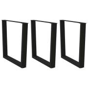vidaXL Matbordsben V-formade 3 st svarta 80x(72-73,3) cm stål