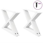 vidaXL Soffbordsben 2 st vit 50x(30-31,3) cm stål