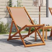 vidaXL Hopfällbar strandstol taupe massivt eukalyptusträ och tyg