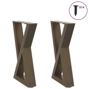 vidaXL Soffbordsben 2 st naturstål 28x(42-43,3) cm stål
