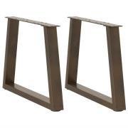 vidaXL Soffbordsben V-formade 2 st naturstål 60x(42-43,3) cm stål