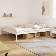 vidaXL Sängram med huvudgavel metall vit 180x200 cm