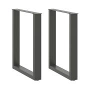 vidaXL Matbordsben U-formade 2 st antracit 60x(72-73) cm stål