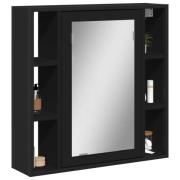 vidaXL Spegelskåp för badrum svart 60x16x60 cm konstruerat trä