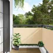 vidaXL Insynsskydd för balkong gräddvit 600x75 cm PVC