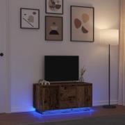 vidaXL TV-bänk med LED-lampor gammalt trä 100x41x50 cm