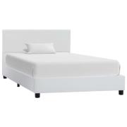 vidaXL Sängram utan madrass vit konstläder 90x200 cm